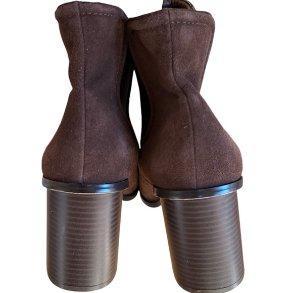 NEW Splendid Marika Brown Suede Block Heel Booties - Picture 4 of 6